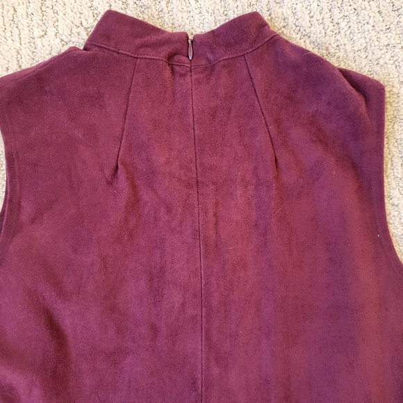 Lysse Burgundy Sleeveless Mock Neck Mini Dress Size XSmall New - Picture 9 of 12